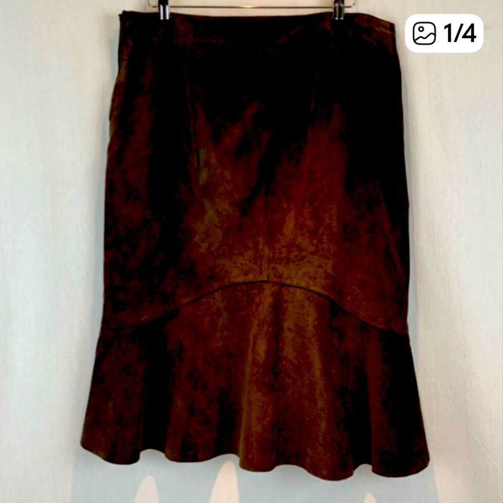 Danier Brown Suede Flare (Mermaid) Skirt